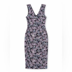 AFRM Mesh Bodycon Dress Size SP | V-Neck Sleeveless Midi, Small Petite